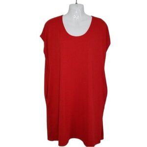 Wilfred Free Lorelei Dress Oversized Soft Jersey Knit Red POCKETS Size XS